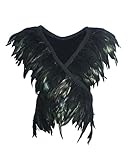 keland Damen Feder Capelet Schal Gothic Umhang Weste Halloween Cosplay...