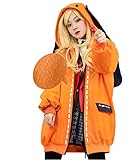 DAZCOS Damen Kakegurui Yomozuki Runa Cosplay Jacke Orange Hoodie -...