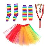 BESTOYARD Rainbow Tutu Rock Kit Bunte Bowknot Krawatte Lange...