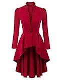 SCARLET DARKNESS Damen Steampunk Gothic High Low A-linie Coat Retro...