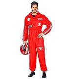 Widmann Rennfahrer Kostüm Overall Jumpsuit rot Anzug exklusiv (Herren...