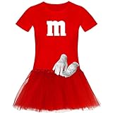 T-Shirt M&M + Tüllrock Karneval Gruppenkostüm Schokolinse 11 Farben...