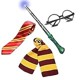 JMOCD 4 Stück Zauberer Kostüm Set,Magier Accessoires mit Schwarzer...
