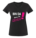 Comedy Shirts - Bin da kann los gehen! - Damen V-Neck T-Shirt -...