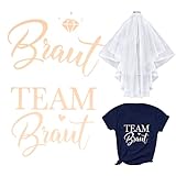 JGA Accessoires 8 Stück Bügelbilder für JGA 1 Braut + 7 Team Braut...