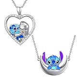 BJPERFMS Stitch Halskette, Stitch Kette Damen, 2PCS Stitch Necklace,...