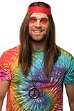 Balinco Hippie Set mit Perücke + runde Sonnenbrille + Peace Anhänger...