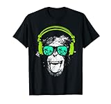 Monkey DJ mit Kopfhörer und Sonnenbrille Geschenkidee T-Shirt