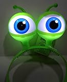 LED Blink Haarreifen Glubsch Augen Alien GRÜN BLAU Pink Leucht Haar...