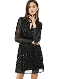 Allegra K Damen A Linie V-Ausschnitt Metalic Stern Minikleid Kleid...