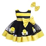 Baby Mädchen Tüllkleid Festlich Prinzessin Kleid Bienen...