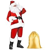 Ansamy Weihnachtsmann Kostüm Herren, Nikolaus Kostüm für...