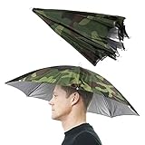 ZQO Angelschirm, Sonnenschirm, Kopfmontierter Regenschirm Hut 65 cm...