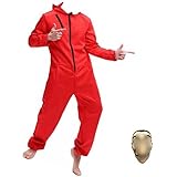 Yigoo Karneval Halloween Bankräuber Fasching Kostüm Overall mit...