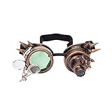 Steampunk-Schutzbrille mit Doppel-Okular-Lupe, Vintage-Stil,...