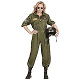 Widmann - Kostüm Kampfjet-Pilotin, Overall, Flieger Ass, Uniform,...