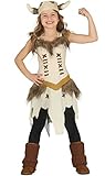 FIESTAS GUIRCA Wikingerin Kriegerin Mädchen Kostüm in Wildleder- u....