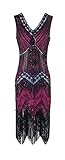 MIMIKRY 20er Jahre Charleston Pailletten Kleid Pink/Schwarz/Multicolor...