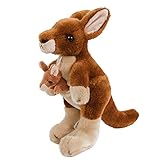 Teddys Rothenburg Kuscheltier Känguru mit Baby 27 cm beige-braun...