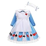 Lito Angels Alice im Wunderland Kleid Kostüm Verkleidung mit weißer...