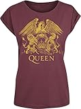Queen Classic Crest Frauen T-Shirt Bordeaux S 100% Baumwolle...