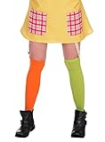 Maskworld Pippi Langstrumpf Kniestrümpfe für Damen grün/orange...