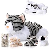 Skylety 5 Stück Katzen Kuscheltier Plüsch Katzen Set mit Großem...