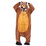 dressfan Animal Jumpsuit Brown Beaver Erwachsene Pyjamas Unisex Polar...