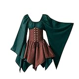 Darringls Gothic Kleider für Frauen Vintage Hexenkleid...