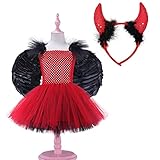 DXDUI Kinder Engelsflügel Halloween Tutu Rock Cosplay Teufel...