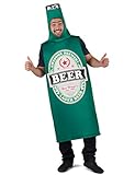 Vegaoo Lustiges Bier-Kostüm für Erwachsene Humor grün-Weiss-schwarz