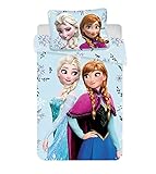 CR-Lights Frozen 2 Bettwäsche Eiskönigin Anne ELSA Floral blau...