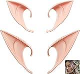 2 Paare Latex Elfenohren Ohren, Fee Cosplay für Halloween Kostüm...
