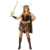 Widmann - Kostüm Viking, Kleid mit Umhang, Armstulpen und Helm,...