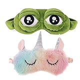 Schneespitze 2 Stück Cartoon Premium Schlafmaske,Einhorn...