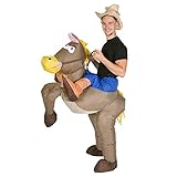 Bodysocks® Aufblasbares Cowboy Pferd Jockey Kostüm für Erwachsene