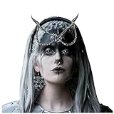 keland Goth Hörner Haarreif Gothic Kopfschmuck Sonne Halo Krone...