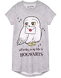 Harry Potter Nachtkleid Hedwig Hogwarts Mädchen Kinder graue...