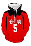 Haikyuu Nekoma High School Kozume Kenma Nr. 5 Cosplay Hoodie Shirt...