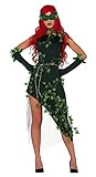 shoperama Poison Ivy Damen Kostüm Kleid Pflanzen-Schurkin Waldfee Eva...