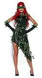 shoperama Poison Ivy Damen Kostüm Kleid Pflanzen-Schurkin Waldfee Eva...