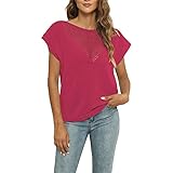 Damen Blusen Sommer Damen V Sexy Ausgehöhlter Einfarbiger Kurzarm...