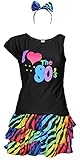 80er Jahre Damen KostÙm - buntes Tutu Haarreif und schwarzes neon...