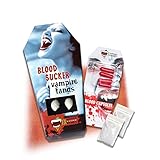 FXSTUFF Frauen Halloween Vampir Zähne + Kunstblut Kapseln +...