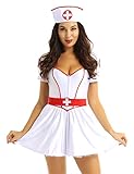 iixpin Damen Ärztin Krankenschwester Kostüm Mini Kleid mit Tutu...