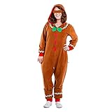 Meicywybb Unisex Weihnachten Lebkuchen Kostüm Langarm Zipper Hooded...