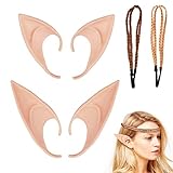 ZoomSky Elfenohren Set, 2 Paar Fantasy Latex Elf Ohren mit 2er...