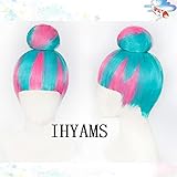 Lol Qiyana Cosplay Perücke True Damage Cosplay Blaue Mixed Pink Wigs...