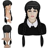 LACETS Wednesday Addams Perücke für Kinder, Wednesday Addams...