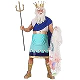 NET TOYS Neptun Kostüm Poseidon blau M 46/48 Neptunkostüm...